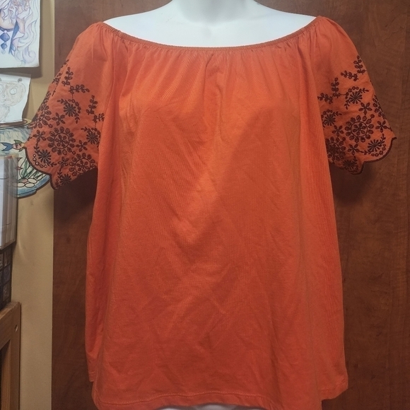 𝅺WOMENS H&M Orange & Black Cropped Top - Picture 12 of 13
